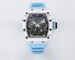2024 BBR RM35-01 Carbon Fiber watch RMUL3 Hollow one movement White gem Shock Absorber Watch ultra light weight 50g titanium alloy material sapphire mirror