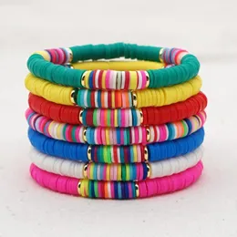 Странд Yastyt Heishi Bracelet Fashion Dewelry Boho Multi -Color Bangles Polymer Clay 6mm Bears Bijoux Femme Оптовая виниловая диск.