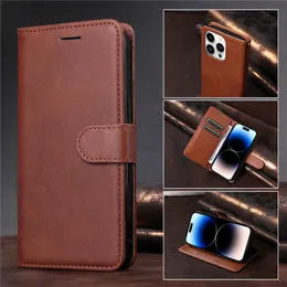 Wristband Magnetic Flip Leather Phone Case for iPhone 15 14 13 12 Pro Max Samsung Galaxy S22 S23 Ultra A54 A04E A23E A23S A33 A53 A73 5G Slim Dual Card Slots Wallet Shell