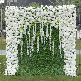 Flores decorativas Tongfeng White Wedding Party Decoration Decoração Artificial Seda Rose Rose Home Wreath Flor de tecido de pano 3D