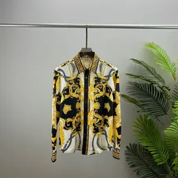 Kaufen Sie im Großhandel Herrenmode-Hemd mit Blumendruck, lässiges Knopf-Langarm-Hawaiihemd-Set, Sommer-Strand-Designer-Kleiderhemd A#25