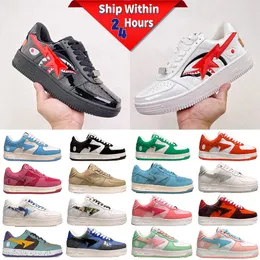 Men Designer Casual Shoes Sta Low Nigo Patent Leather Sneakers White ABC Camo Green Blue Color Combo Pink Platform Trainers For Mens Womens Outdoor Sneaker Shoe
