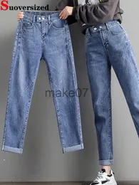 Kvinnors jeans vintage hög midja överdimensionerad 7xl ankelängd jeans stretch baggy denim byxor casual kvinna spodnie harem pantalones femme hosen j230818