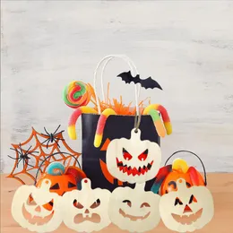 Inne imprezy imprezowe zaopatrzenia 5PCS Naturalne drewno Halloween Dekoracja dyni DIY Drewniane chipe jednorazowe pakiet rzemieślniczy do Malowania Niedokończone prezenty 230818