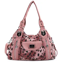 Bolsa de noite bolsas de couro pu mole de luxuosas grandes ombros de bolso de bolso de bolso crossbody saco de moda de moda de leopardo 230816