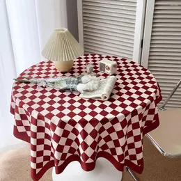 Tischtuch großer Vintage -Schachbrett Tischdecke Dekoratives Haus El Cover für Hochzeitsfeier Bankett Ins Plaid Picknick