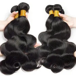 Indyjska fala ciała pakiety ludzkie włosy tkanie naturalne czarne wiązki 1/3/4 dla kobiet surowe przedłużanie włosów 28 30 cali hurtowo