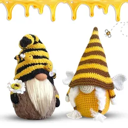 Decorative Objects Cute Creative Bee Festival Doll Bumble Gnome Sunflower Nordic Gonk Swedish Plush Ornament Home Decration High Quality 230818