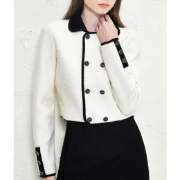 Kadın Ceketleri VII 2023 Sonbahar Giyim Vintage Basit Double Bravatalı Üst Ceket Blon Satış Tanıtım Tanıtım 230817