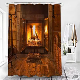 Cortinas de chuveiro Harry Magic Bookshelf Broom Shower Curtains