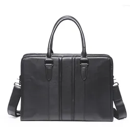 Briefcases Genuine Leather Briefcase Men Bag Business Office Handbag Male 14 Inch Laptop Shoulder Bags Tote Natural Skin