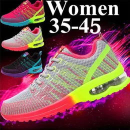 Vestido sapatos femininos de moda casual feminino almofada de ar para treinamento leve tênis malha tênis respirável sapatos esportivos de corrida tênis T230818
