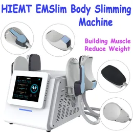 Salong Använd EMS -behandling Fett Lös kroppsform Hiemt Emslim Bygg muskelformning Vest Line Machine 4 Handtag