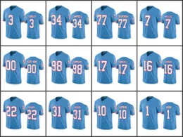 Tennesseetitansmen #22 Derrick Henry 16 Treylon Burks 10 DeAndre Hopkins Women Youth Light Blue Oilers Custom Showback Limited Jersey