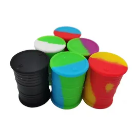 Jarros de barril de óleo de silicone Jarros dab de cera Vaporizador de borracha Recipientes de tambor de borracha 11 ml Silício Den Herb Dabber Tool Storage 36ll