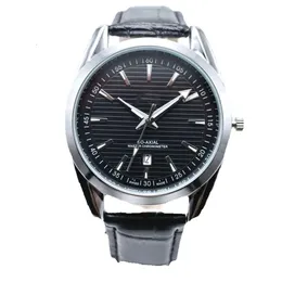 im Verkauf neuer Stil 40mm runde Lederquarz Fashion Mens Uhren Auto Date Männer Kleid Designer Uhr WHORSale männliche Geschenke Armbandwatch544