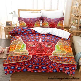 Bedding sets 2023 Alex Grey Set Single Twin Full Queen King Size Bed Adult Kid Bedroom Duvetcover Sets Anime parure de lit 230817