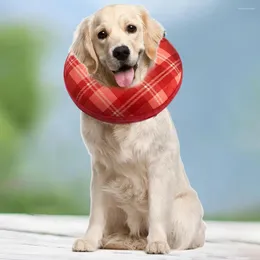 犬の首輪ファッションチェック柄エリザベスカラー舐め防止インフレータブルキャットコーン回復後の怪我の予防に最適
