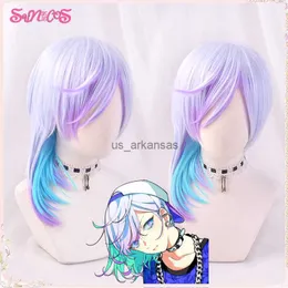 الباروكات الاصطناعية paradox live bae yatonokami kanata cosplay wigs purple Blue Lradian