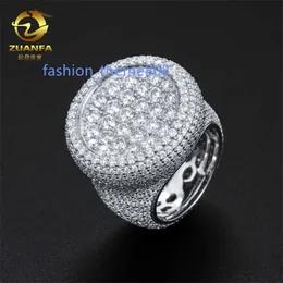 Bague Hip Hop 925 Argent Set D Couleur VVS Mosan Diamond Ring Bagues pour hommes et femmes ins Fashion Trend Full Diamond