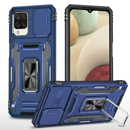 Mobile Phone Cover For Samsung Galaxy A12 A42 A52 A72 M14 M13 M53 5G With Ring Holder Kickstand Car Mount Design Slide Camera Lens Protection Shockproof Case