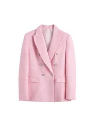 Kombinezony damskie Blazers Kumsvag Summer Women Casual Casual Płaszcze Slime Dwukasowe solidne samice eleganckie ol street blazer odzież wierzchnia 230817