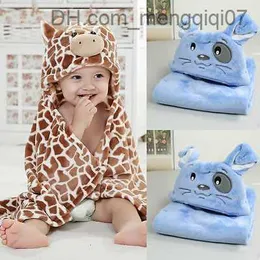 Handdukar klädar 100 cm björnformad baby hoodie badrum mjuk baby nyfödd handduk giraff handduk filt baby badhandduk tecknad mönster handduk z230819