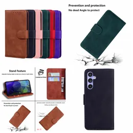 Skin Feel Plain PU Leather Wallet Cases For Samsung S23 FE A25 5G Huawei Honor 90 Pro 90 Lite Google 8 Pro 7 7A One Plus Nord 3 Retro ID Card Slot Holder Flip Cover Pouch