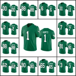 Philadelphiaeaglesmen #62 Jason Kelce 11 A.J.Brown 1 Jalen Hurts 6 Devonta Smith Mulheres Juventude Kelly Green Custom Alternate Limited Jersey