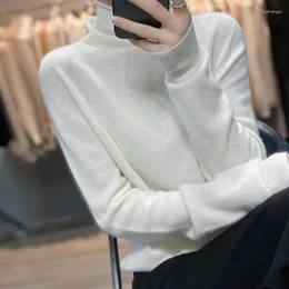 Kvinnors tröjor Vinter Autumn Women Plain Sheep Wool Warm Moft Black Rink Grey White Blue Red Cashmere Stickovers Knitwear 2023