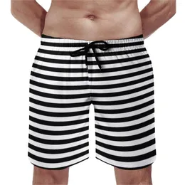 Мужские шорты Классическая полосатая винтажная доска горизонтальные черные полосы коротки