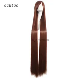 Synthetic Wigs ccutoo 59" 150cm Straight Long Full Bangs Synthetic Hair High Temperature Fiber Cosplay Wigs Perrque HKD230818