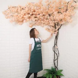 Decorative Flowers Artificial Cherry Tree Suit Dry Branch Rattan Blossom Silk Wedding Background Wall Decoration DIY Home Garden