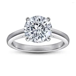 حلقات الكتلة امرأة خاتم 2 CT D Color Moissanite 925 Sterling Silver Prong إعدادات زفاف عصرية