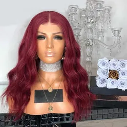 Wig Women Wine Red Split Wave Wave كبير الشعر الطويل ، وشعر الألياف الرقيق والألياف العصرية ، وشبكة حرير عالية درجة الحرارة 230818