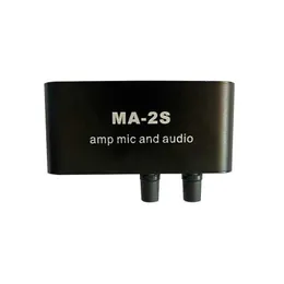Mikrofonlar 6.5mm Dinamik Mikrofon 3.5mm Kondenser Mikrofon Kulaklık Amplifikatörü Ses önsözü karıştırma kartı MA-2S HKD230818