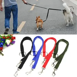 Dog Collars Dogs Leash Harness Towing Lead Walking Strap Double Head Pet Rope Solid Color Convenient A Single Nylon