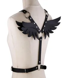 KMVEXO Wings Leather Harness Bondage Halterneck Beach Collar Gothic Waist Shoulder Necklaces Sexy Statement Party Jewelry Gifts9797047