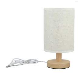 Lampade da tavolo lampada da comodino ottimo decorazione design minimalista USB 3w facile installare il paralume in lino in tessuto piccolo per soggiorno