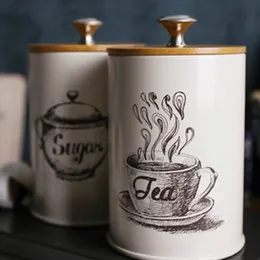 Bottles Jars 3Pcs Kitchen Storage Box Tins Food Canister Set Bamboo Lid Tea Coffee Sugar Bread Bin Jar Container 230817