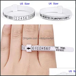 Ring Sizers 50Pcs Sizer Uk Usa British American European Standard Size Measurement Belt Rings Finger Sning Jewellery Tool Drop Deliver Ot4Qs