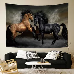 Tapestries Running Horse 3D Tapestry Wolf Wall Hanging Polyester Fabric Home Decoration Mandala Bohemian Wall Decoration