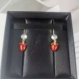 Brand Designer MiuMiu Fashion Earrings new strawberry drill ear hook zircon strawberry feminine temperament sweet and lovely earrings gifts Accessories Jewelry