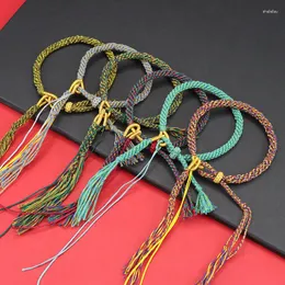 Urok bransoletki 1PC Nić Pleciona tybetańska buddyjska bransoletka dla kobiet mężczyzn Lucky Ręcznie robione węzły Banless Regulowany rozmiar biżuterii