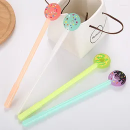 2PCS Kawaii Donut Design Gel Pen Pen School School School Super Black Water Office Signature Promocja Hurtowa