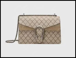 2023 Luxus -Designer -Umhängetasche Mattes echte Leder -Leinwand Handtaschen Klassische Buchstaben Kette Crossbody Taschen Tigerkopf Verschluss