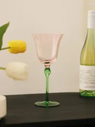 ワイングラスヴィンテージフレンチグラスカップカクテルフラワー型ゴブレットロマンチックなバレンタインデーギフトホームデコレーション