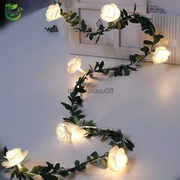 装飾的な花の花輪3m 10LEDSバラの花の妖精ストリングライトバッテリー駆動の結婚式バレンタインデイイベントパーティーガーランド装飾ランプHKD230818