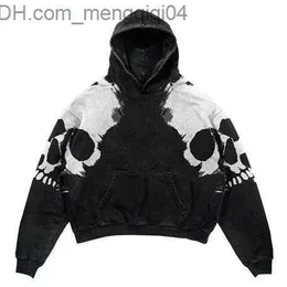 Men's Hoodies Sweatshirts New Large Area Skull Y2K Harajuku Street Retro Print Trend Sweaters Loose Hooded Sweaters Loose Autumn Couple Jacket Style Z230819