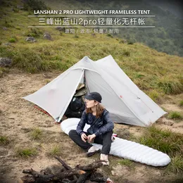 3f Ul Gear Lanshan 2 Pro Tent 20d Professional 3/4 temporada tenda 2 pessoas Ultralight Rodless para viajar de camping de mochila